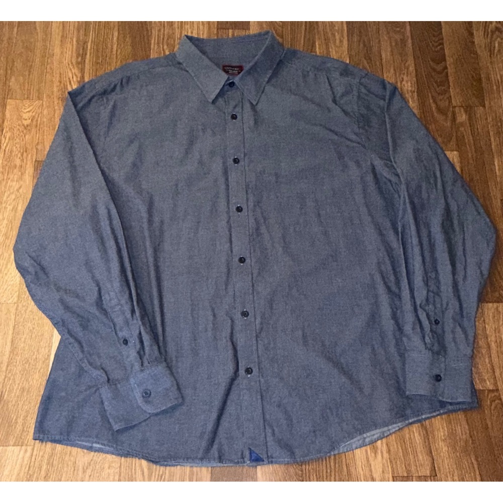 UNTUCKit Barbera Blue Cotton Long Sleeve Button Down Shirt XXXL 3XL UT-14-31058